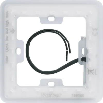 Berker LED-Modul Q.7 Corona 168050 | Beleuchtungseinsatz 230V 5mA | 2 Helligkeitsstufen | transparent | weiß