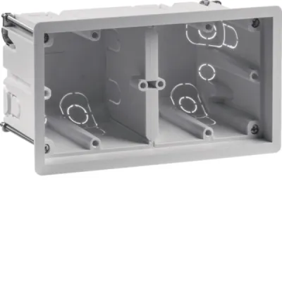 Berker Einbaudose 2-fach 18721020 | Hohlwanddose UP rechteckig | Kunststoff | IP20 | 155x155x60,5 mm | weiß
