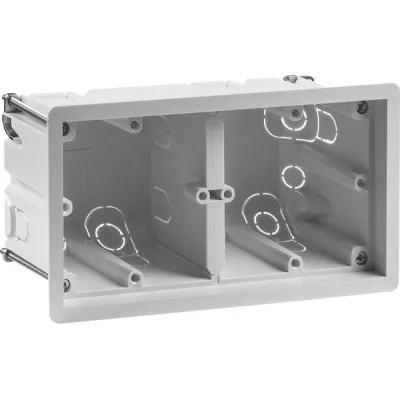 Berker Einbaudose 2-fach 18721020 | Hohlwanddose UP rechteckig | Kunststoff | IP20 | 155x155x60,5 mm | weiß