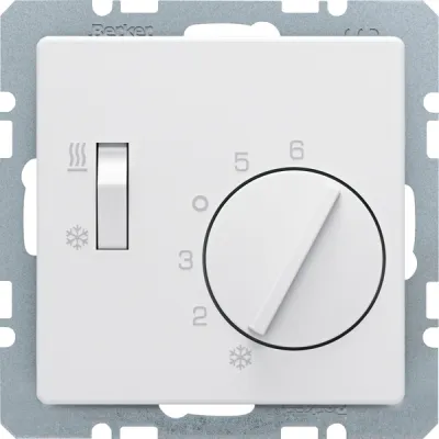 Berker Temperaturregler Wechsler 20296089 | Raumthermostat 230V AC | Unterputz | IP20 | 5–30°C | Drehknopf | weiß