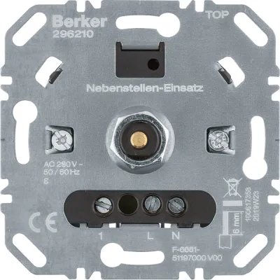 Berker Nebenstellen-Einsatz 296210 Universal-Drehdimmer Komfort | Dreh-/Druckknopf | Unterputz | 230V | IP20