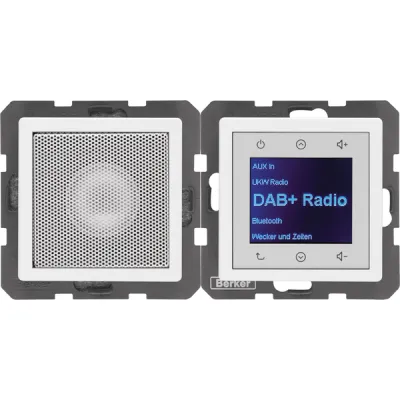 Berker Radio Touch 29806089 DAB+ UKW RDS Funkuhr Unterputz | Lautsprecher | 16 Sender | weiß