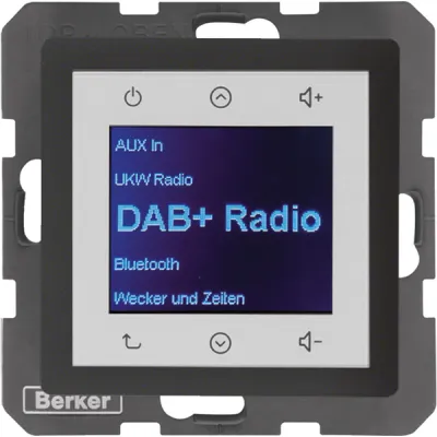 Berker Radio Touch Unterputz DAB+ UKW 29846086 | Funkuhr | RDS | 16 Speicherplätze | Timer | anthrazit matt
