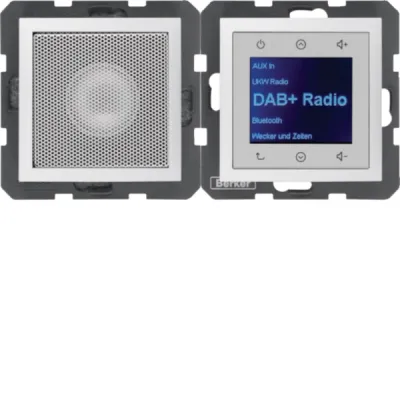 Berker UP-Radio 30809909 | DAB+ Radio Touch | Bluetooth | UKW | Lautsprecher | Funkuhr | weiß matt