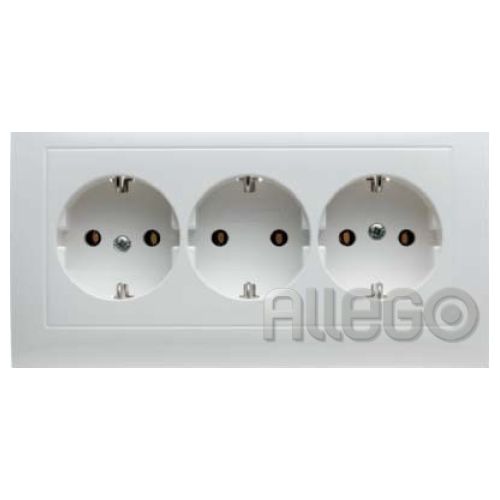 Bild: Berker 3fach-Steckdose SCHUKO m.Abdeckplatte 47661909