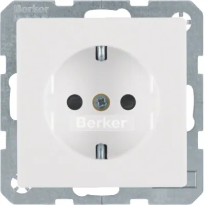 Berker SCHUKO Steckdose 41236089 Q.1/Q.3 | Unterputz | erhöhter Berührungsschutz | Schraubklemmen | 16A 250V | polarweiß