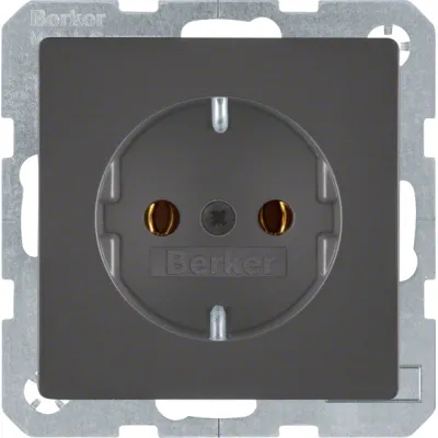 Berker Steckdose SCHUKO 41436086 Q.1/Q.3 Unterputz | 16A 250V | Schraubklemmen | Duroplast matt | anthrazit