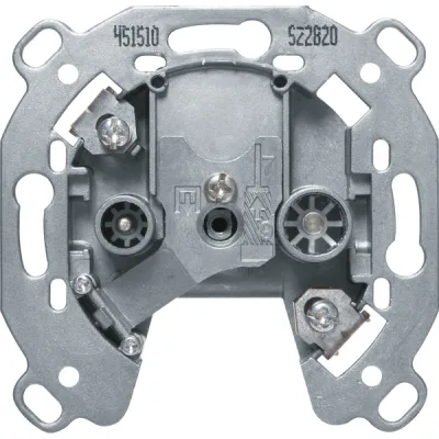 Berker Antennen-Steckdose | 451510 Durchgangsdose | 2-Loch TV/FM | 10dB Sat/BK | Unterputz | 5-2400MHz | HDTV