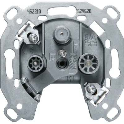 Berker Antennen-Steckdose 3-Loch 452210 | SAT TV FM Enddose | Unterputz | 5–2400 MHz | fernspeisbar | halogenfrei