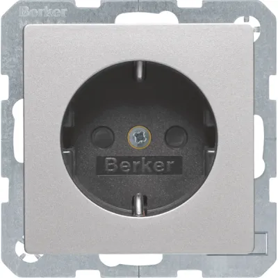 Berker Steckdose SCHUKO 47236084 | Unterputz | erhöhter Berührungsschutz | 16A 250V | IP20 | Alu matt