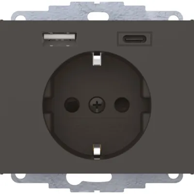 Berker Steckdose SCHUKO USB A-C 48047006 | Unterputz | 1x USB-A 1x USB-C | 16A | IP20 | anthrazit matt
