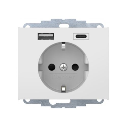 Bild: BERKER 48047009 Steckdose SCHUKO/USB A-C Kx pws glänzend