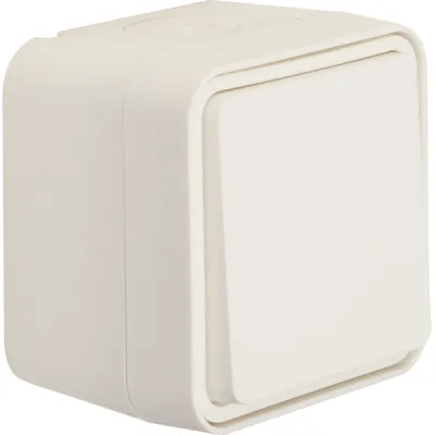 Berker Taster Schließer Aufputz W.1 50453522 | Wipptaster IP55 | Steckklemme | 1-polig | Kunststoff | polarweiß RAL 9010