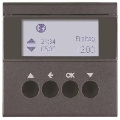 Berker Jalousie-Schaltuhr 85741185 Unterputz anthrazit matt | Zeitschaltuhr mit Memory & Zufallsgenerator