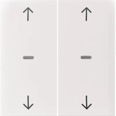 Berker Abdeckung Tastsensor-Modul 2-fach 80961389 | Schalterabdeckung Pfeil-Symbol | Kunststoff | polarweiß glänzend