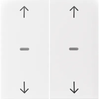 Berker Abdeckung Tastsensor-Modul 2-fach 80961389 | Schalterabdeckung Pfeil-Symbol | Kunststoff | polarweiß glänzend