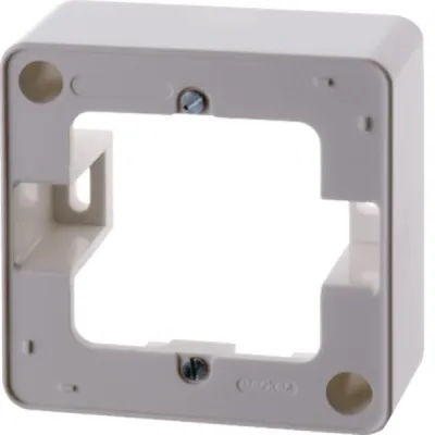 Berker Aufputz-Rahmen 1fach 10290069 | Kunststoff Duroplast | polarweiß glänzend | mit Kabeleinführung | IP20 | 85x85 mm