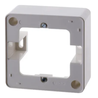 Berker Aufputz-Rahmen 1fach 10290069 | Kunststoff Duroplast | polarweiß glänzend | mit Kabeleinführung | IP20 | 85x85 mm
