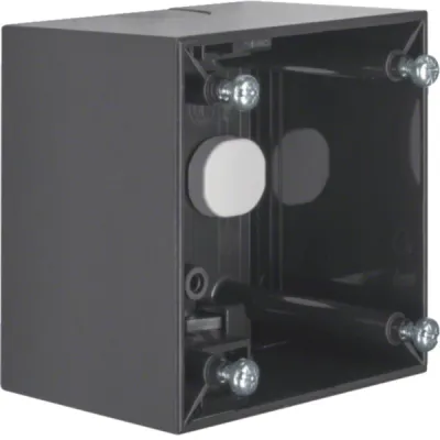Berker Aufbaugehäuse 1-fach 911512505 | Aufputzgehäuse Integro Flow | 59,5x59,5x41 mm | Kunststoff glänzend | anthrazit