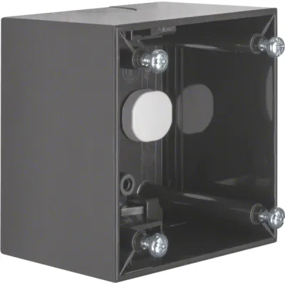 Berker Aufbaugehäuse 1-fach 911512505 | Aufputzgehäuse Integro Flow | 59,5x59,5x41 mm | Kunststoff glänzend | anthrazit