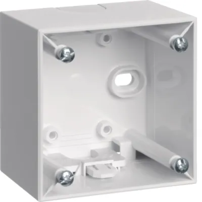 Berker Aufputzgehäuse 1-fach | Integro Flow/Pure | Kunststoff | 59,5x59,5x41mm | IP20 | polarweiß glänzend