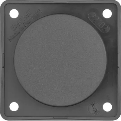 Berker Blindverschluss Integro Flow 945162505 | Zentralplatte | Kunststoff matt | anthrazit RAL 7021 | mit Tragplatte