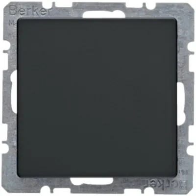Berker Blindverschluss mit Zentralstück 6710096086 | Q.1/Q.3 Serie | Unterputz | IP44 | Tragring | anthrazit matt
