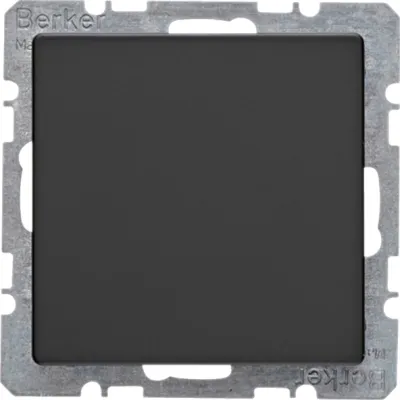Berker Blindverschluss mit Zentralstück 6710096086 | Q.1/Q.3 Serie | Unterputz | IP44 | Tragring | anthrazit matt