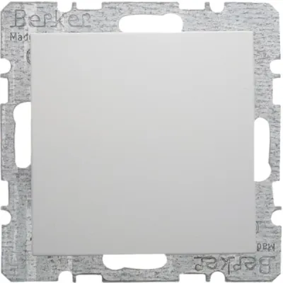 Berker Blindverschluss mit Zentralstück 6710091909 | Blindabdeckung S.1/B.3/B.7 | polarweiß matt | halogenfrei