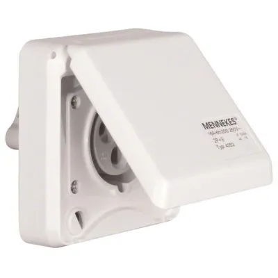 Berker CEE-Steckdose 3-polig 568101 | Unterputz | IP44 | 16A | 230V | 6h | Schraubklemmen | polarweiß RAL9010