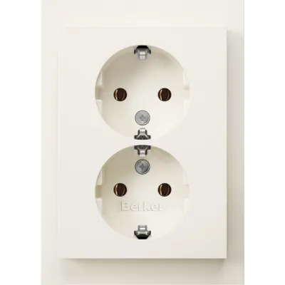 Berker Doppelsteckdose SCHUKO 2-fach Unterputz | K.1 Serie | Kunststoff halogenfrei | polarweiß glänzend