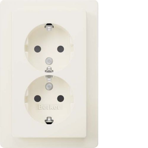 Bild: Berker Doppelsteckdose SCHUKO Q.1 polarweiß samt 47596089