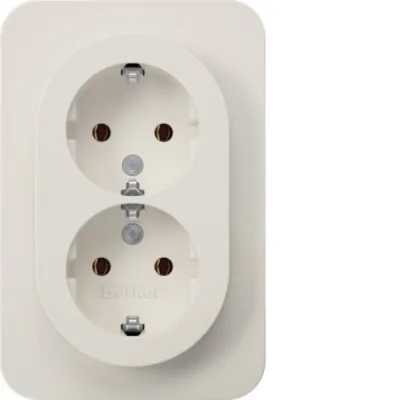 Berker Doppelsteckdose SCHUKO R.1 polarweiß glänz. 47742089