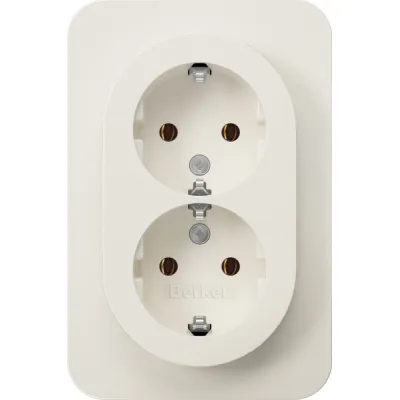 Berker Doppelsteckdose SCHUKO R.1 polarweiß glänz. 47742089