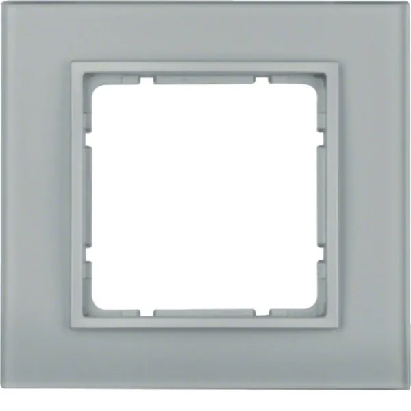 Berker Glasrahmen 1-fach B.7 | Abdeckrahmen Unterputz | Glas Aluminium | 95x90mm | IP20 | halogenfrei