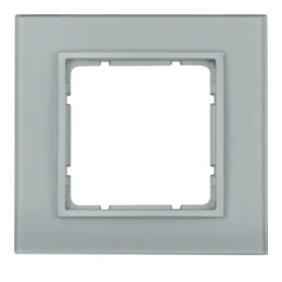 Berker Glasrahmen 1-fach B.7 | Abdeckrahmen Unterputz | Glas Aluminium | 95x90mm | IP20 | halogenfrei