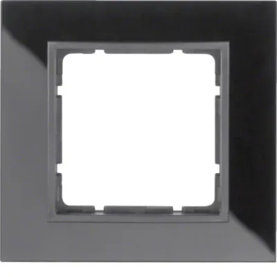 Berker Glasrahmen 1-fach B.7 | 10116616 | Schalterrahmen Unterputz | Glas | schwarz | 95x90mm | halogenfrei | IP20