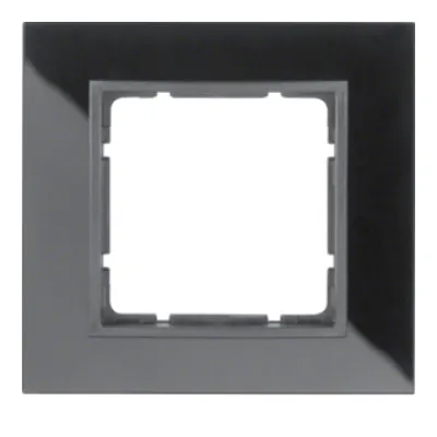 Berker Glasrahmen 1-fach B.7 | 10116616 | Schalterrahmen Unterputz | Glas | schwarz | 95x90mm | halogenfrei | IP20