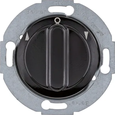 Berker Jalousie-Drehschalter 381113 | Unterputz | Serie 1930/Glas | 1-polig | 10A 250V | IP20 | schwarz glänzend