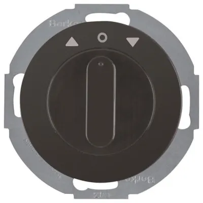 Berker Jalousie-Drehschalter 38122145 R.Classic | 2-polig | Unterputz | Drehknopf | IP20 | schwarz glänzend