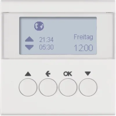 Berker Jalousie-Schaltuhr 85741188 | UP-Einsatz | Zeitschaltuhr | Memory | Zufallsprogramm | polarweiß matt