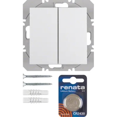 Berker KNX-Funk Wandsender 2fach 85656289 | quicklink S.1/B.3/B.7 | 4-Kanal | Unterputz | polarweiß glanz | Kunststoff