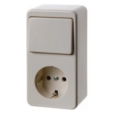 Berker Schalter-Steckdosen-Kombination 479640 | Wechselschalter | SCHUKO | Aufputz | weiß | 16A | 250V