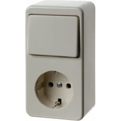 Berker Schalter-Steckdosen-Kombination 479640 | Wechselschalter | SCHUKO | Aufputz | weiß | 16A | 250V