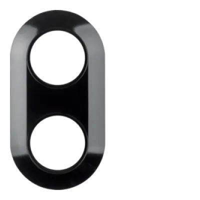 Berker Rahmen 2-fach 1930 138121 | Abdeckrahmen Unterputz | Kunststoff Duroplast glänzend | schwarz RAL 9005