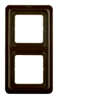 Berker Rahmen 2-fach 132901 | Abdeckrahmen UP IP44 | horizontal & vertikal | Kunststoff Thermoplast | braun glänzend