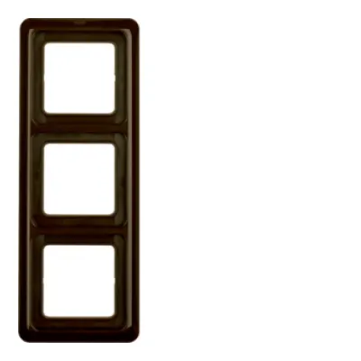 Berker Rahmen 3-fach 133001 | Abdeckrahmen IP44 | Unterputzmontage | Thermoplast | glänzend | braun RAL 8011