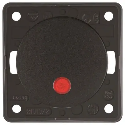 Berker Kontroll-Wippschalter 937522510 | 2-polig | Kontrollschalter rot | Schwarz glänzend | 250V