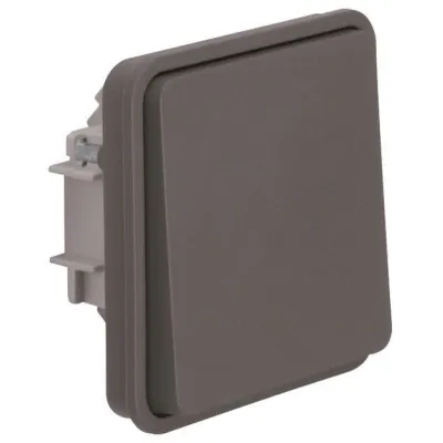 Berker Kreuzschalter-Einsatz 6130773515 | Wippe W.1 | Aufputz/Unterputz | IP55 | 1-fach | grau matt | Kunststoff