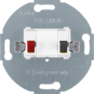 Berker Lautsprecher-Anschlussdose 457209 | Unterputz Basis-Modul | Steck- & Schraubklemmen | max. 10mm² | matt polarweiß